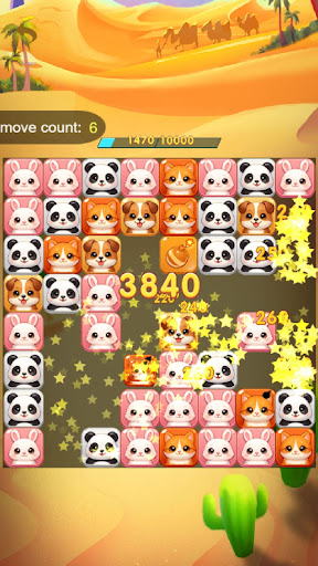 Match Blast Quest board with colorful adjacent blocks